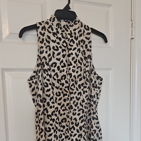 Casual Corner Vintage Leopard Print Sleeveless Button up Maxi Dress Size 10 - Picture 10 of 16